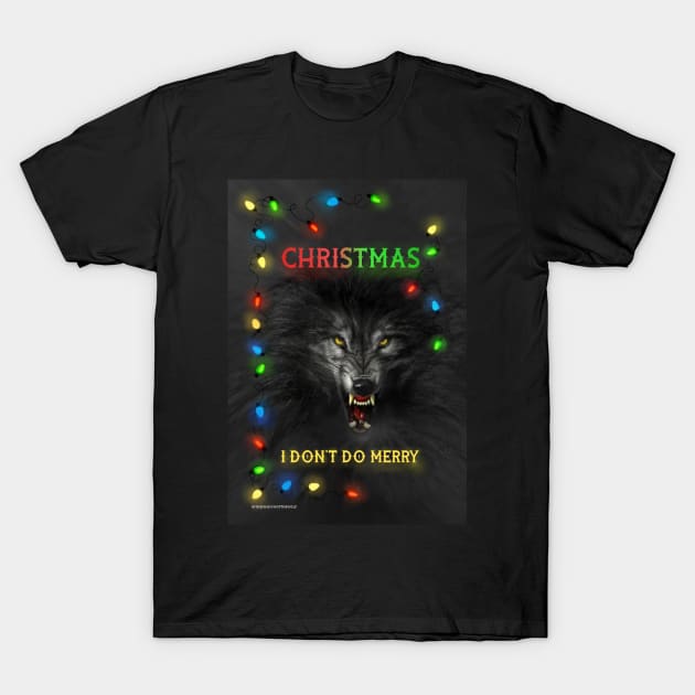 Merry Christmas Werewolf T-Shirt by WolfShadow27